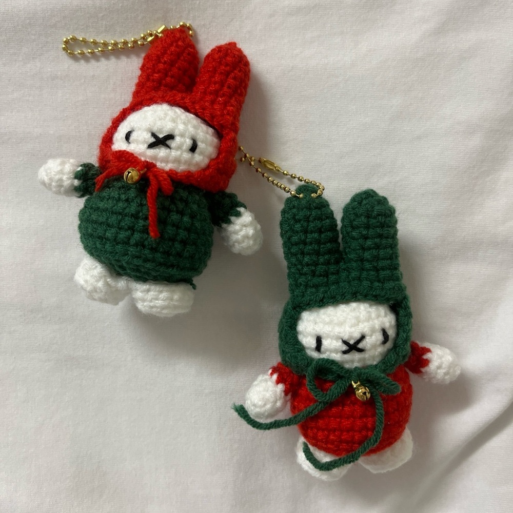 1 pc handmade miffy crochet keychain [holiday ed]